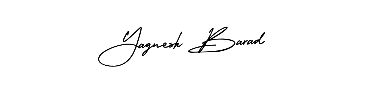 The best way (AmerikaSignatureDemo-Regular) to make a short signature is to pick only two or three words in your name. The name Yagnesh Barad include a total of six letters. For converting this name. Yagnesh Barad signature style 3 images and pictures png