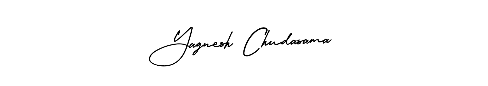 The best way (AmerikaSignatureDemo-Regular) to make a short signature is to pick only two or three words in your name. The name Yagnesh Chudasama include a total of six letters. For converting this name. Yagnesh Chudasama signature style 3 images and pictures png