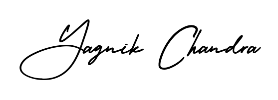 You should practise on your own different ways (AmerikaSignatureDemo-Regular) to write your name (Yagnik Chandra) in signature. Don't let someone else do it for you. Yagnik Chandra signature style 3 images and pictures png