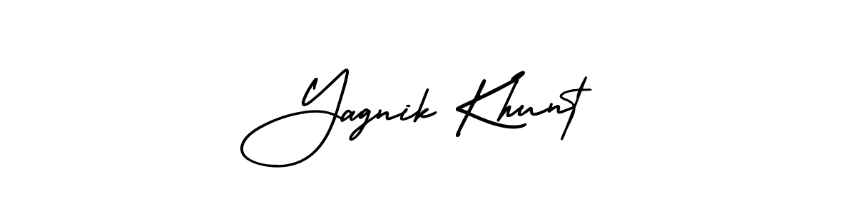 This is the best signature style for the Yagnik Khunt name. Also you like these signature font (AmerikaSignatureDemo-Regular). Mix name signature. Yagnik Khunt signature style 3 images and pictures png