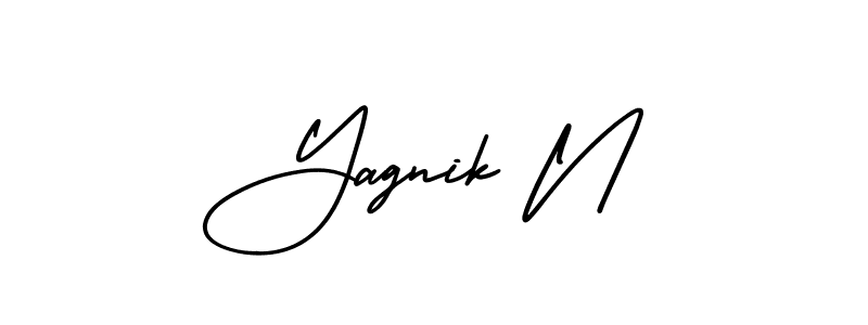 Create a beautiful signature design for name Yagnik N. With this signature (AmerikaSignatureDemo-Regular) fonts, you can make a handwritten signature for free. Yagnik N signature style 3 images and pictures png