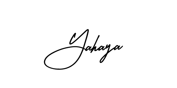 How to make Yahaya name signature. Use AmerikaSignatureDemo-Regular style for creating short signs online. This is the latest handwritten sign. Yahaya signature style 3 images and pictures png