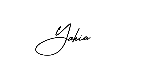 How to Draw Yahia  signature style? AmerikaSignatureDemo-Regular is a latest design signature styles for name Yahia . Yahia  signature style 3 images and pictures png