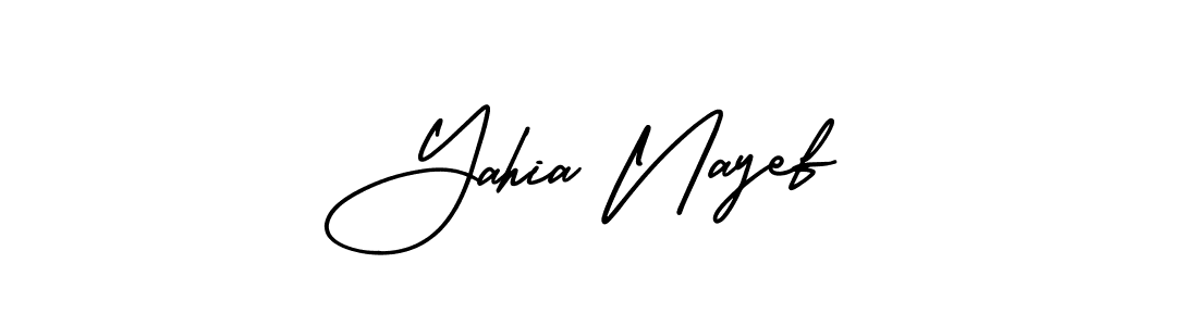 This is the best signature style for the Yahia Nayef name. Also you like these signature font (AmerikaSignatureDemo-Regular). Mix name signature. Yahia Nayef signature style 3 images and pictures png