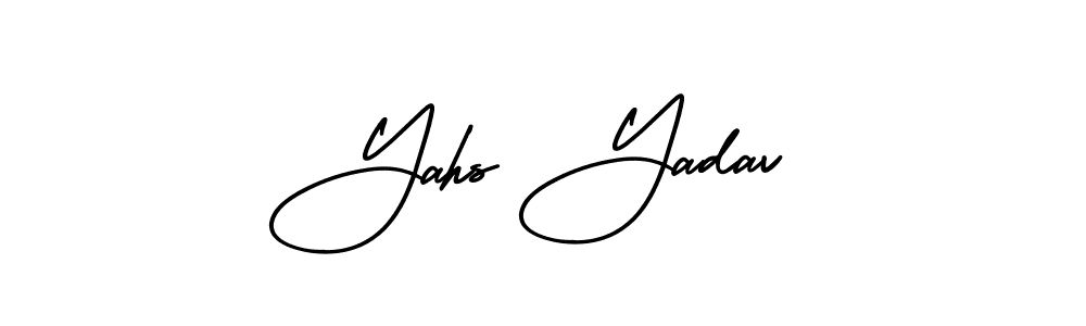 How to make Yahs Yadav name signature. Use AmerikaSignatureDemo-Regular style for creating short signs online. This is the latest handwritten sign. Yahs Yadav signature style 3 images and pictures png