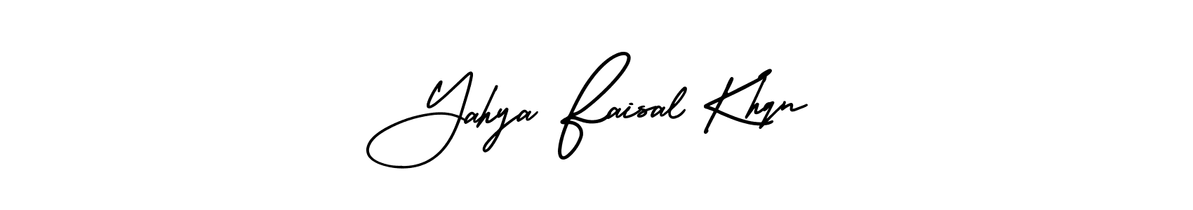 Similarly AmerikaSignatureDemo-Regular is the best handwritten signature design. Signature creator online .You can use it as an online autograph creator for name Yahya Faisal Khqn. Yahya Faisal Khqn signature style 3 images and pictures png