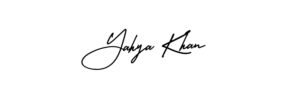 How to make Yahya Khan name signature. Use AmerikaSignatureDemo-Regular style for creating short signs online. This is the latest handwritten sign. Yahya Khan signature style 3 images and pictures png