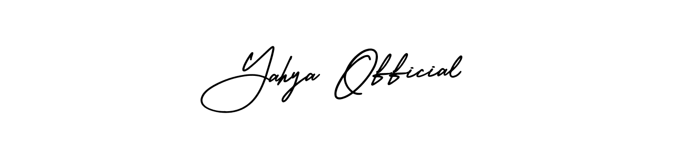 How to make Yahya Official name signature. Use AmerikaSignatureDemo-Regular style for creating short signs online. This is the latest handwritten sign. Yahya Official signature style 3 images and pictures png