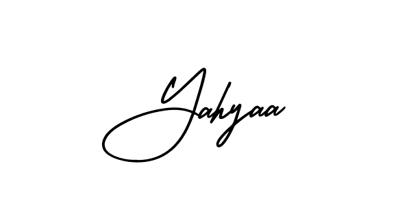 You should practise on your own different ways (AmerikaSignatureDemo-Regular) to write your name (Yahyaa) in signature. don't let someone else do it for you. Yahyaa signature style 3 images and pictures png