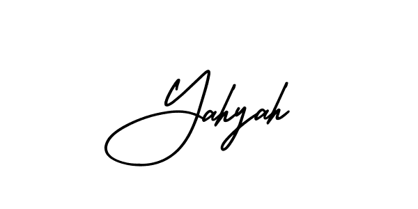 How to make Yahyah name signature. Use AmerikaSignatureDemo-Regular style for creating short signs online. This is the latest handwritten sign. Yahyah signature style 3 images and pictures png