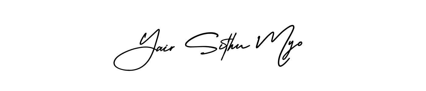 How to make Yair Sithu Myo name signature. Use AmerikaSignatureDemo-Regular style for creating short signs online. This is the latest handwritten sign. Yair Sithu Myo signature style 3 images and pictures png