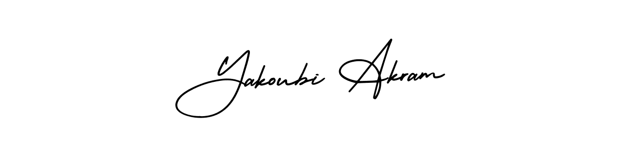 Yakoubi Akram stylish signature style. Best Handwritten Sign (AmerikaSignatureDemo-Regular) for my name. Handwritten Signature Collection Ideas for my name Yakoubi Akram. Yakoubi Akram signature style 3 images and pictures png