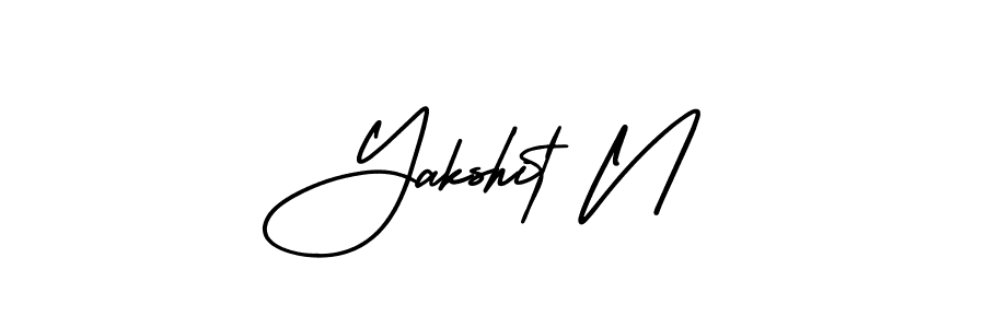 Similarly AmerikaSignatureDemo-Regular is the best handwritten signature design. Signature creator online .You can use it as an online autograph creator for name Yakshit N. Yakshit N signature style 3 images and pictures png