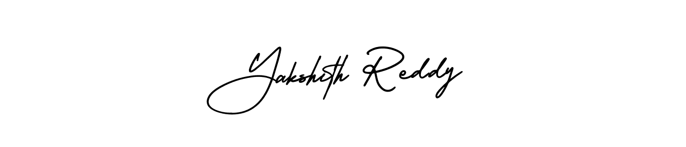 The best way (AmerikaSignatureDemo-Regular) to make a short signature is to pick only two or three words in your name. The name Yakshith Reddy include a total of six letters. For converting this name. Yakshith Reddy signature style 3 images and pictures png