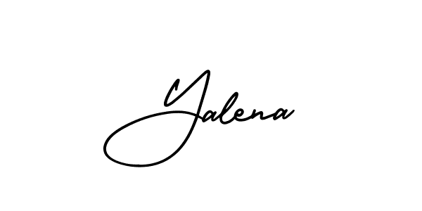 The best way (AmerikaSignatureDemo-Regular) to make a short signature is to pick only two or three words in your name. The name Yalena include a total of six letters. For converting this name. Yalena signature style 3 images and pictures png