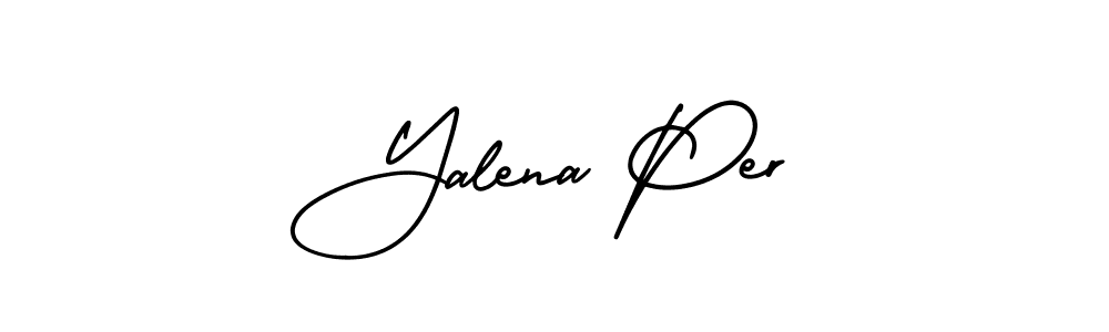 You should practise on your own different ways (AmerikaSignatureDemo-Regular) to write your name (Yalena Per) in signature. don't let someone else do it for you. Yalena Per signature style 3 images and pictures png