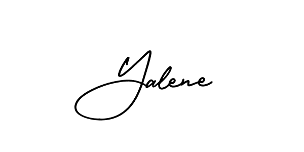 The best way (AmerikaSignatureDemo-Regular) to make a short signature is to pick only two or three words in your name. The name Yalene include a total of six letters. For converting this name. Yalene signature style 3 images and pictures png