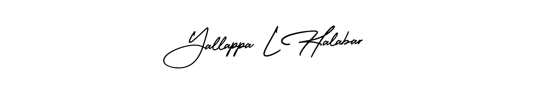 The best way (AmerikaSignatureDemo-Regular) to make a short signature is to pick only two or three words in your name. The name Yallappa L Halabar include a total of six letters. For converting this name. Yallappa L Halabar signature style 3 images and pictures png