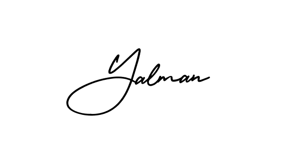 Yalman stylish signature style. Best Handwritten Sign (AmerikaSignatureDemo-Regular) for my name. Handwritten Signature Collection Ideas for my name Yalman. Yalman signature style 3 images and pictures png