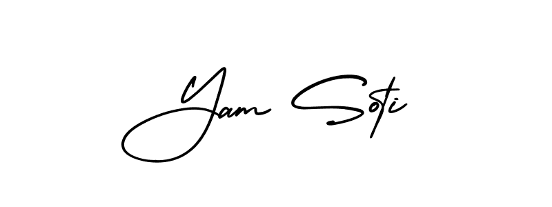 How to make Yam Soti name signature. Use AmerikaSignatureDemo-Regular style for creating short signs online. This is the latest handwritten sign. Yam Soti signature style 3 images and pictures png