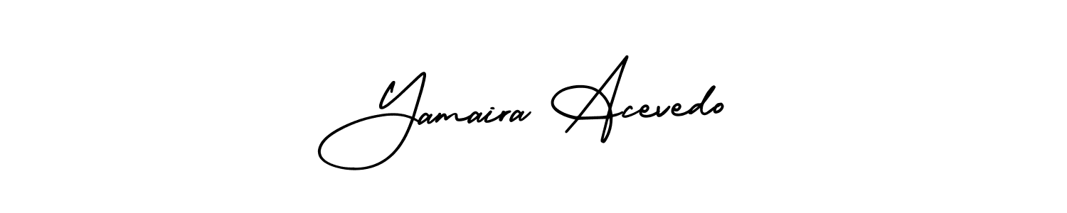 The best way (AmerikaSignatureDemo-Regular) to make a short signature is to pick only two or three words in your name. The name Yamaira Acevedo include a total of six letters. For converting this name. Yamaira Acevedo signature style 3 images and pictures png