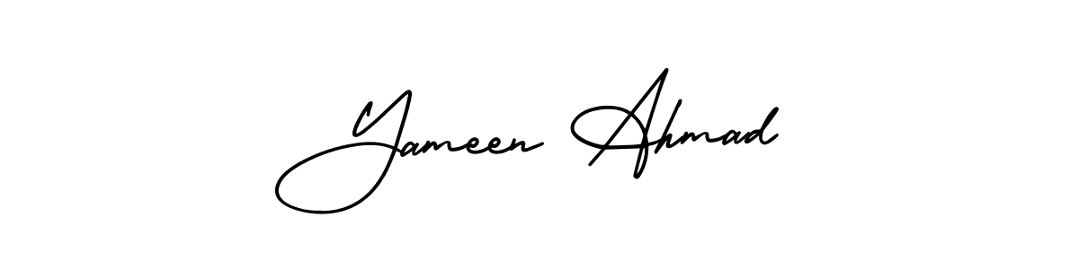 Design your own signature with our free online signature maker. With this signature software, you can create a handwritten (AmerikaSignatureDemo-Regular) signature for name Yameen Ahmad. Yameen Ahmad signature style 3 images and pictures png