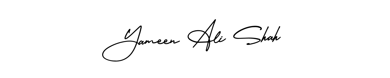Yameen Ali Shah stylish signature style. Best Handwritten Sign (AmerikaSignatureDemo-Regular) for my name. Handwritten Signature Collection Ideas for my name Yameen Ali Shah. Yameen Ali Shah signature style 3 images and pictures png