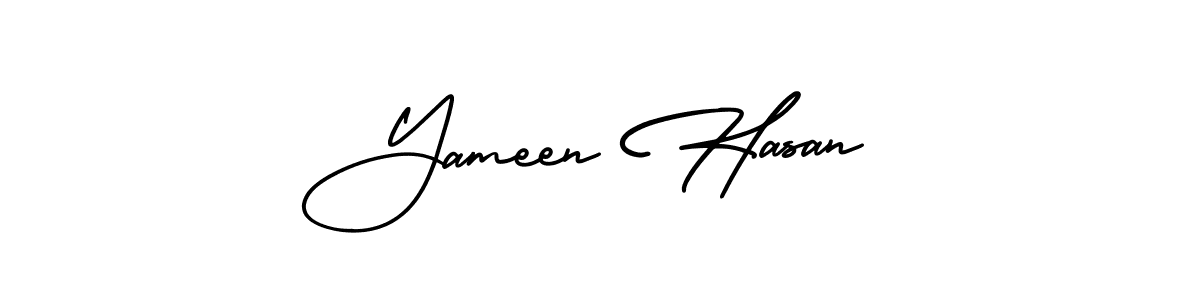 This is the best signature style for the Yameen Hasan name. Also you like these signature font (AmerikaSignatureDemo-Regular). Mix name signature. Yameen Hasan signature style 3 images and pictures png