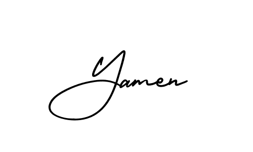 You should practise on your own different ways (AmerikaSignatureDemo-Regular) to write your name (Yamen) in signature. don't let someone else do it for you. Yamen signature style 3 images and pictures png