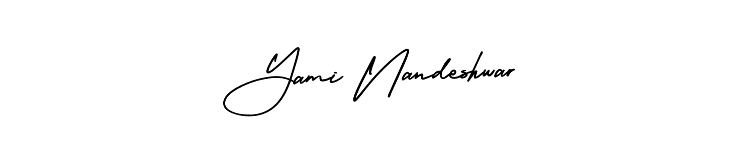 Use a signature maker to create a handwritten signature online. With this signature software, you can design (AmerikaSignatureDemo-Regular) your own signature for name Yami Nandeshwar. Yami Nandeshwar signature style 3 images and pictures png