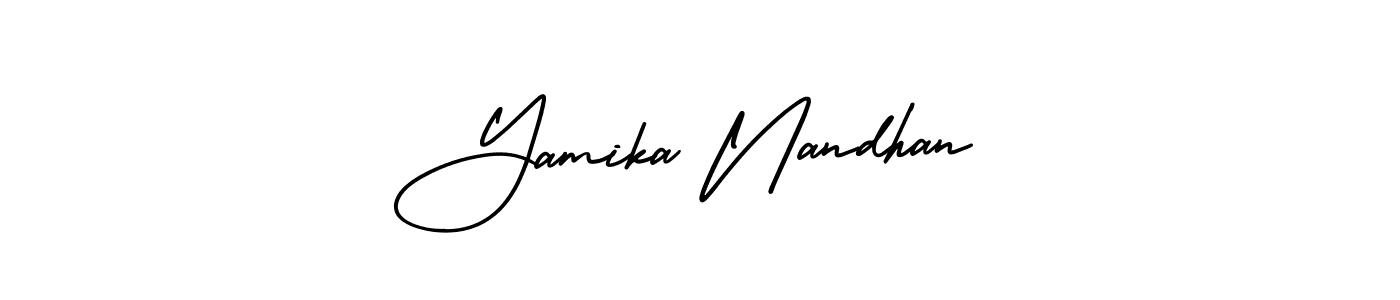 Also You can easily find your signature by using the search form. We will create Yamika Nandhan name handwritten signature images for you free of cost using AmerikaSignatureDemo-Regular sign style. Yamika Nandhan signature style 3 images and pictures png