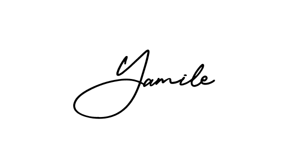 Make a beautiful signature design for name Yamile. With this signature (AmerikaSignatureDemo-Regular) style, you can create a handwritten signature for free. Yamile signature style 3 images and pictures png