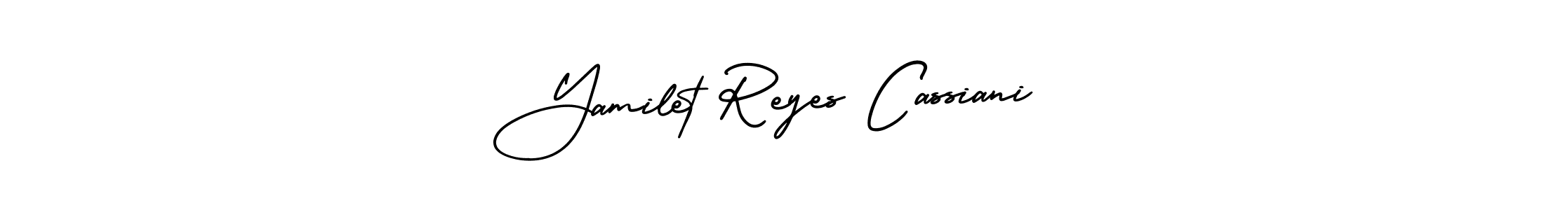 Yamilet Reyes Cassiani stylish signature style. Best Handwritten Sign (AmerikaSignatureDemo-Regular) for my name. Handwritten Signature Collection Ideas for my name Yamilet Reyes Cassiani. Yamilet Reyes Cassiani signature style 3 images and pictures png