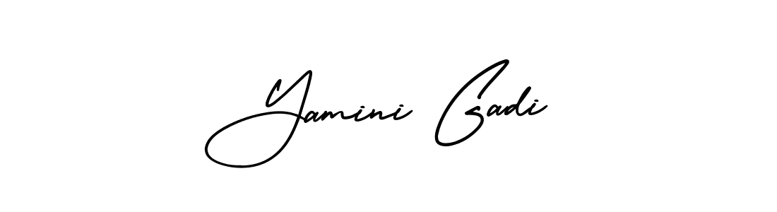 How to make Yamini Gadi signature? AmerikaSignatureDemo-Regular is a professional autograph style. Create handwritten signature for Yamini Gadi name. Yamini Gadi signature style 3 images and pictures png