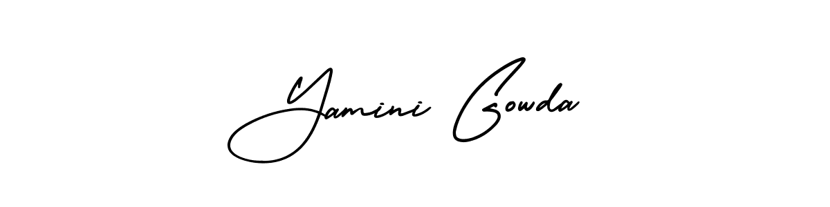 Yamini Gowda stylish signature style. Best Handwritten Sign (AmerikaSignatureDemo-Regular) for my name. Handwritten Signature Collection Ideas for my name Yamini Gowda. Yamini Gowda signature style 3 images and pictures png