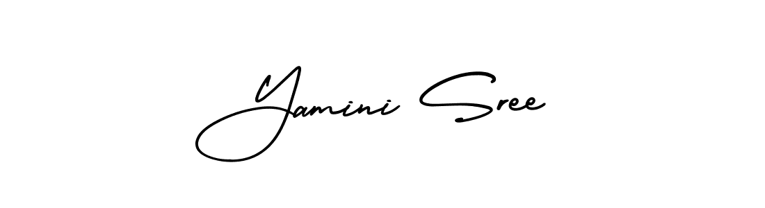 How to make Yamini Sree name signature. Use AmerikaSignatureDemo-Regular style for creating short signs online. This is the latest handwritten sign. Yamini Sree signature style 3 images and pictures png