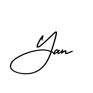 The best way (AmerikaSignatureDemo-Regular) to make a short signature is to pick only two or three words in your name. The name Yan include a total of six letters. For converting this name. Yan signature style 3 images and pictures png