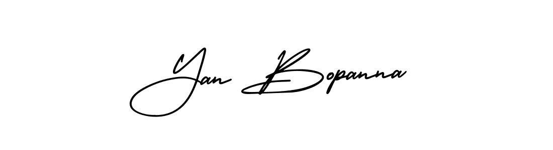 It looks lik you need a new signature style for name Yan Bopanna. Design unique handwritten (AmerikaSignatureDemo-Regular) signature with our free signature maker in just a few clicks. Yan Bopanna signature style 3 images and pictures png