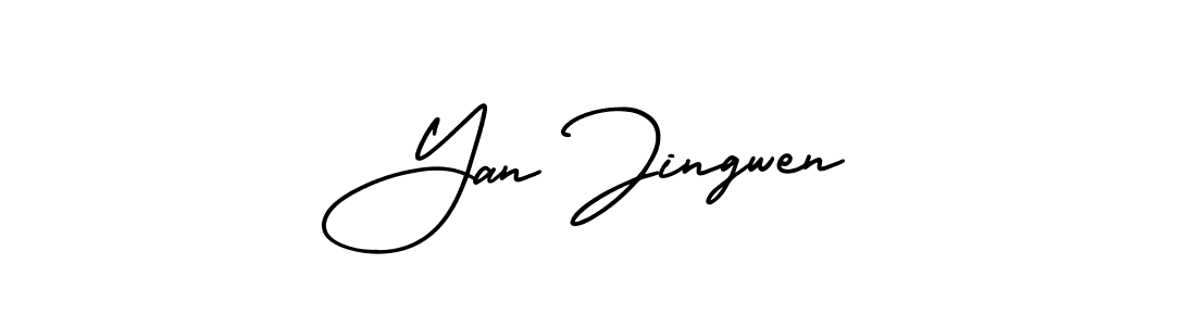 AmerikaSignatureDemo-Regular is a professional signature style that is perfect for those who want to add a touch of class to their signature. It is also a great choice for those who want to make their signature more unique. Get Yan Jingwen name to fancy signature for free. Yan Jingwen signature style 3 images and pictures png