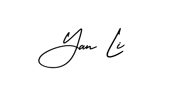 You should practise on your own different ways (AmerikaSignatureDemo-Regular) to write your name (Yan Li) in signature. don't let someone else do it for you. Yan Li signature style 3 images and pictures png