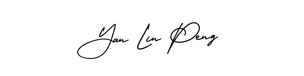 AmerikaSignatureDemo-Regular is a professional signature style that is perfect for those who want to add a touch of class to their signature. It is also a great choice for those who want to make their signature more unique. Get Yan Lin Peng name to fancy signature for free. Yan Lin Peng signature style 3 images and pictures png