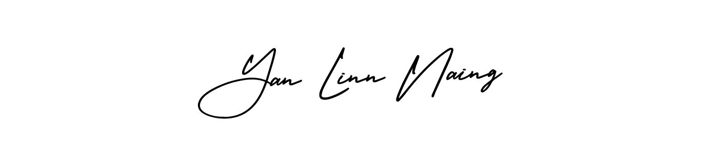 AmerikaSignatureDemo-Regular is a professional signature style that is perfect for those who want to add a touch of class to their signature. It is also a great choice for those who want to make their signature more unique. Get Yan Linn Naing name to fancy signature for free. Yan Linn Naing signature style 3 images and pictures png