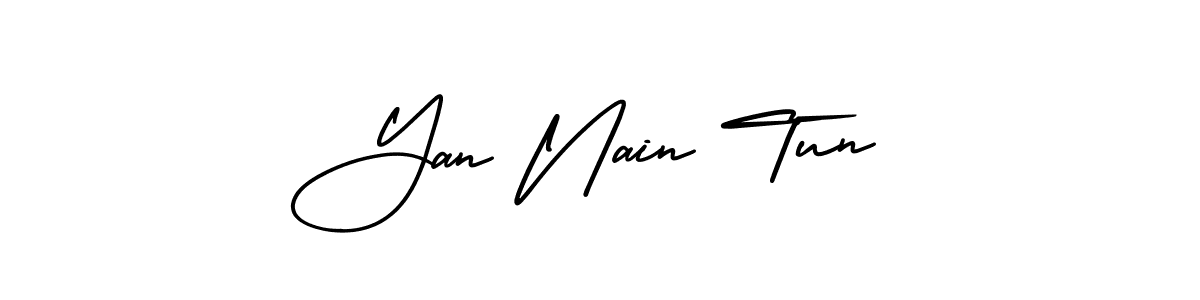 Yan Nain Tun stylish signature style. Best Handwritten Sign (AmerikaSignatureDemo-Regular) for my name. Handwritten Signature Collection Ideas for my name Yan Nain Tun. Yan Nain Tun signature style 3 images and pictures png