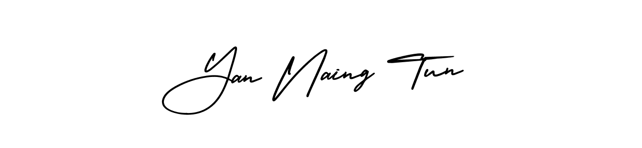Similarly AmerikaSignatureDemo-Regular is the best handwritten signature design. Signature creator online .You can use it as an online autograph creator for name Yan Naing Tun. Yan Naing Tun signature style 3 images and pictures png