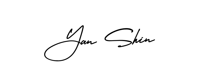 How to make Yan Shin name signature. Use AmerikaSignatureDemo-Regular style for creating short signs online. This is the latest handwritten sign. Yan Shin signature style 3 images and pictures png