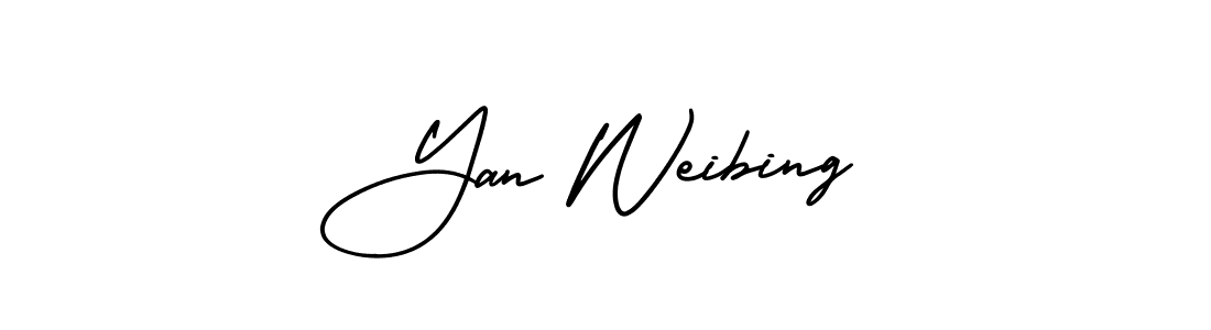 Make a beautiful signature design for name Yan Weibing. With this signature (AmerikaSignatureDemo-Regular) style, you can create a handwritten signature for free. Yan Weibing signature style 3 images and pictures png