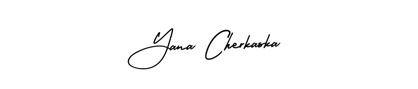 if you are searching for the best signature style for your name Yana Cherkaska. so please give up your signature search. here we have designed multiple signature styles  using AmerikaSignatureDemo-Regular. Yana Cherkaska signature style 3 images and pictures png