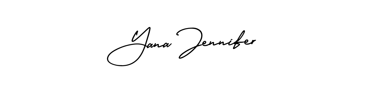 if you are searching for the best signature style for your name Yana Jennifer. so please give up your signature search. here we have designed multiple signature styles  using AmerikaSignatureDemo-Regular. Yana Jennifer signature style 3 images and pictures png