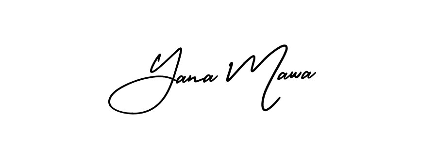 The best way (AmerikaSignatureDemo-Regular) to make a short signature is to pick only two or three words in your name. The name Yana Mawa include a total of six letters. For converting this name. Yana Mawa signature style 3 images and pictures png