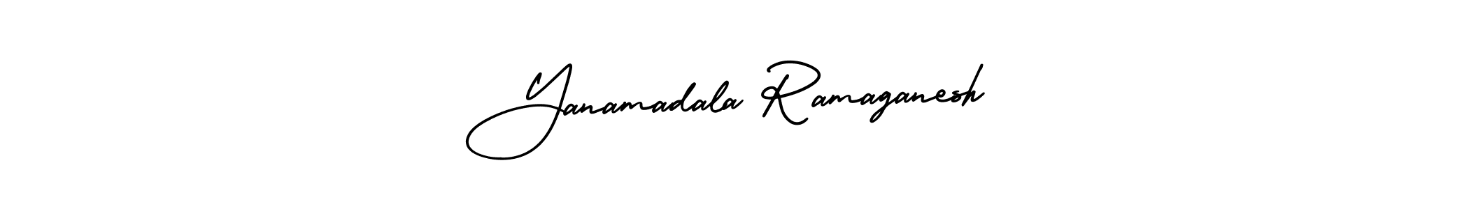 How to make Yanamadala Ramaganesh name signature. Use AmerikaSignatureDemo-Regular style for creating short signs online. This is the latest handwritten sign. Yanamadala Ramaganesh signature style 3 images and pictures png